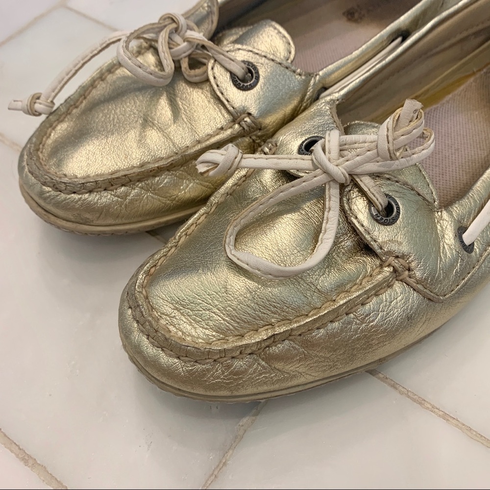 Sperry good metallic boat shoes
